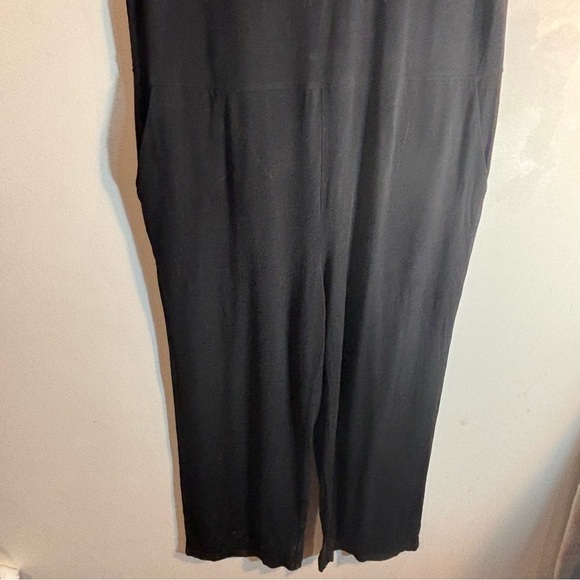 EILEEN FISHER Sz M Jumpsuit Wide Leg Cropped Short Sleeve Pockets Jersey Knit - Picture 8 of 13